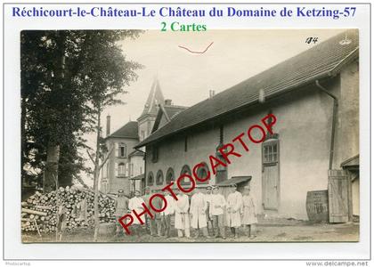 RECHICOURT le CHATEAU-Lazarett 4-Chateau Domaine KETZING-Cimetiere-2xCartes Photos allemandes-Guerre 14-18-1WK-France-57