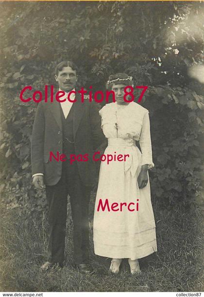 87 ☺♣♣ RILHAC RANCON - CONTAMINES < MARIAGE de Mathurin BRUN et Anna PERRICHON < COUPLE de MARIES en 1919