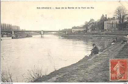 CPA Ris Orangis Quai de la Borde et le Pont de Ris