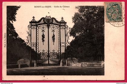 Rosny sur Seine - Grille du Château - Photo A.L. - 1903 - Oblit. ANDRESY