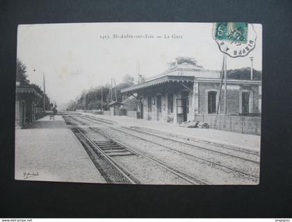 CPA :  Saint-Aubin-sur-Scie -  St-Saint-Aubin-sur-Scie - La Gare