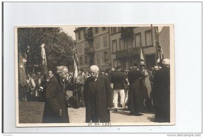 SAINT DIE (VOSGES)CARTE PHOTO AVEC DRAPEAUX ET OFFICIELS (PHOTOGRAPHE F EMMANUEL ST DIE)