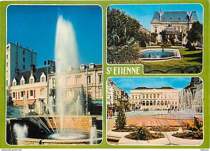 42 - Saint Etienne - Multivues - Jets d'eau - Flamme Postale de Saint Etienne - CPM - Voir Scans Recto-Verso