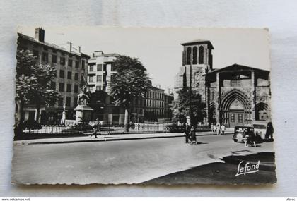 Cpsm 1957, Saint Etienne, square Jeanne d'Arc, église saint Etienne, Loire 42