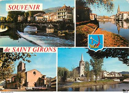 09 - Saint Girons - Multivues - Blasons - CPM - Voir Scans Recto-Verso