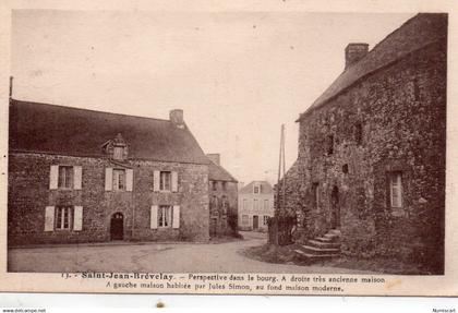 Saint-Jean-Brévelay belle vue du Bourg carte RARE