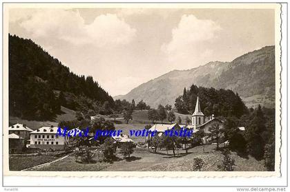 cp 74 SAINT JEAN D´AULPS Chaie des follys  ( chalet  arbres forêt montagne )  HOTEL BALANCES église