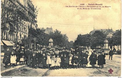 Carte POSTALE Ancienne de  SAINT  MANDE - Sortie de l'Ecole