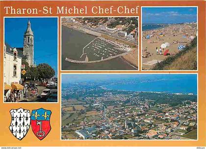 44 - Tharon Plage Saint Michel Chef Chef - Multivues - Blasons - Plage - Automobiles - CPM - Voir Scans Recto-Verso