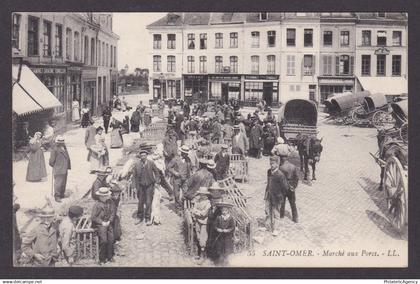 FRANCE, Postcard RPPC, Saint-Omer, The Pig Market