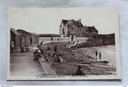 Cpa 1937, Saint Pol de Léon, la plage et les villas, Finistère 29