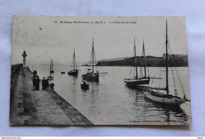 J821, Cpa 1925, Saint Quay Portrieux, le port et la jetée, Cotes d'Armor 22