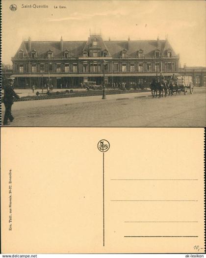 CPA Saint-Quentin Saint-Quentin La Gare. Bahnhof 1916