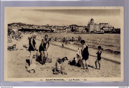 83 - Saint-Raphaël - la plage - Non voyagé - Dos divisé