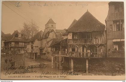 Pyrénées Atlantiques - Salies de Bearn - Vieilles Maisons sur le Saleys - Ambulant Salies de Bearn à Puyoo - 1914