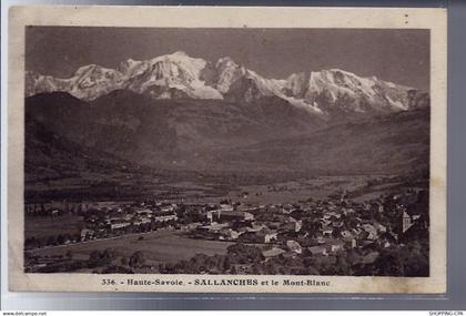 74 - Sallanches et le Mont-Blanc - Voyagé - Dos divisé