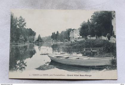 M05, Cpa 1927, Samois sur Seine, grand hôtel Beau Rivage, Seine et Marne 77