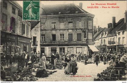 CPA SAULIEU - place du marché (47549)