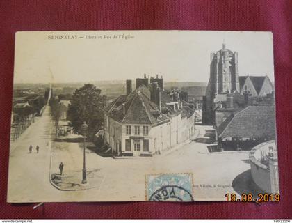 CPA - Seignelay - Place et Rue de l'Eglise