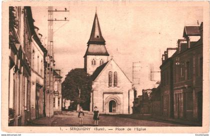 CPA Carte Postale France Serquigny Place de l'église  VM60027ok