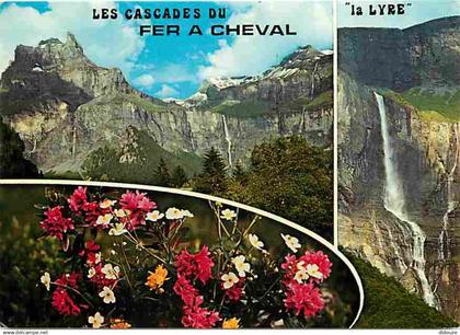 74 - Sixt Fer à Cheval - Le Cirque du Fer à Cheval - Les Cascades - Multivues - Flamme Postale - CPM - Voir Scans Recto-