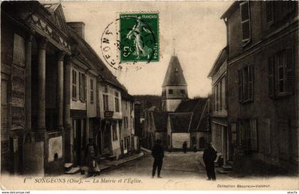 CPA SONGEONS - La Mairie et l'Église (259442)