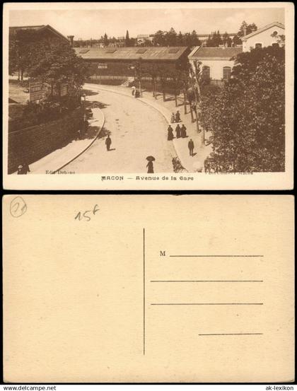 CPA Macon Mâcon Avenue de la Gare 1928