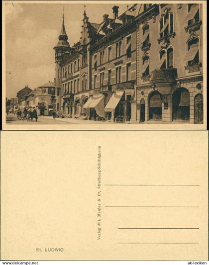 CPA Saint-Louis (Haut-Rhin) Saint Louis Straßenpartie 1925