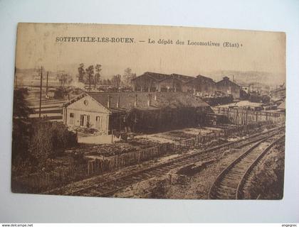 CPA Gare :  Sotteville-Les-Rouen  -  Le Dépôt des Locomotives (Etat)