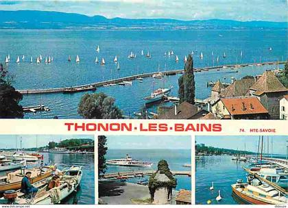 74 - Thonon les Bains - Multivues - Bateaux - CPM - Voir Scans Recto-Verso