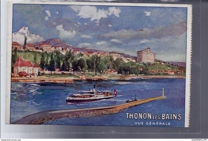 74 - Thonon-les-Bains - Vue générale - Non voyagé - Dos divisé