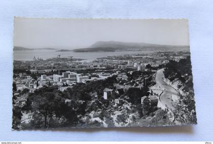 Cpsm 1955, Toulon, vue générale et route du super Toulon, Var 83