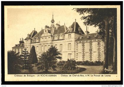 cpa du  22 La Roche Derrien château de Chef du Bois à Mr Le Provost  de Launay  ..  Treguier    6ao11