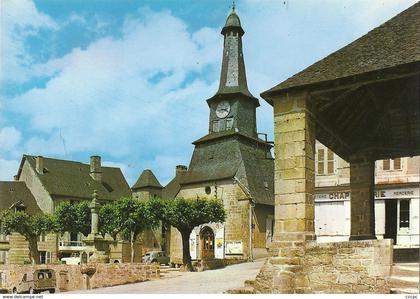 CPSM Treignac La Mairie et la Vieille Halle