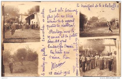 AIN  01  TREVOUX   CARTE PHOTO   QUATRE VUES  SCENES AGRICOLES ENVIRONS DE TREVOUX