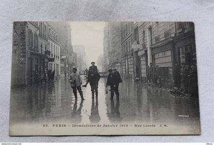 Cpa 1910, Paris 75,rue Linois, inondations 1910