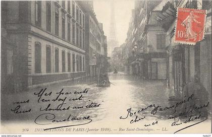 Inondations de Paris (Janvier 1910) - Rue Saint-Dominique