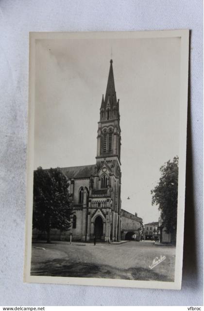 Cpsm, Valence d'Agen, l'église, tarn et Garonne 82