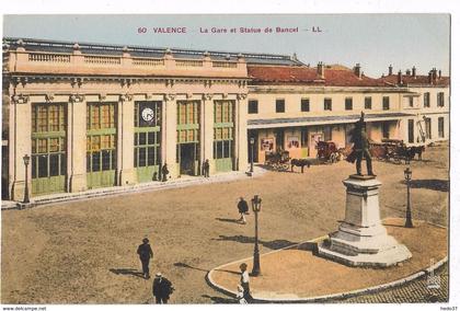 Valence - La Gare et Statue de Bancel