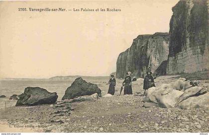 76 - Varengeville sur Mer - Les Falaises et les Rochers - Animée - Plage - Correspondance - CPA - Voir Scans Recto-Verso