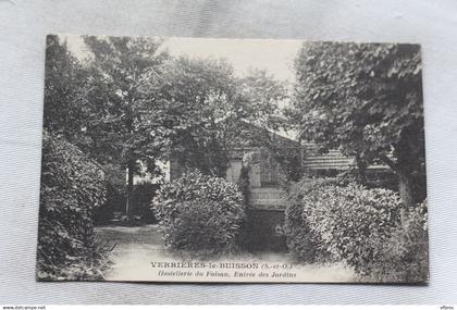 Verrières le Buisson, hostellerie du Faisan, entrée des jardins, Essonne 91