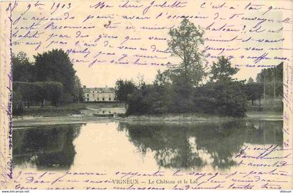 91 - Vigneux sur Seine - Le Château et le Lac - Précurseur - CPA - Oblitération de 1903 - Voir Scans Recto-Verso