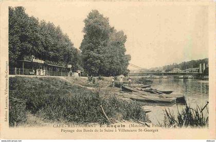 94 - Villeneuve Saint Georges - Café Restaurant E Raquin - Paysage des Bords de la Seine à Villeneuve St-Georges - Animé