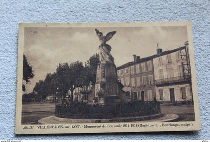 Villeneuve sur Lot, monument du souvenir 1914 - 1918, Lot et Garonne 47