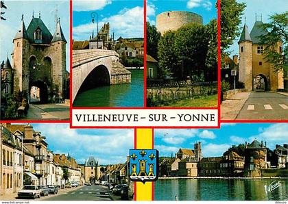 89 - Villeneuve sur Yonne - Multivues - Blasons - Flamme Postale de Villeneuve sur Yonne - CPM - Voir Scans Recto-Verso