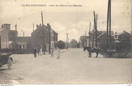 CPA Villers-Bretonneux Place des Halles et rue d'Harville