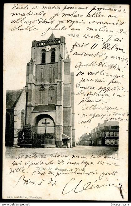 CPA - Carte Postale - France - Eglise de Wormhout - 1904 (CP19583)