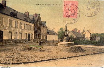 YVETOT PLACE SAINT-LOUIS (CARTE GLACEE ET COLORISEE)