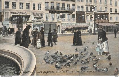 Lyon 1 place des Terreaux fontaine Bartholdi pigeons 2649 LV & Cie