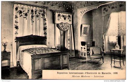 Exposition Internationale d´Electricité de Marseille 1908 - Maison Moderne - Intérieur